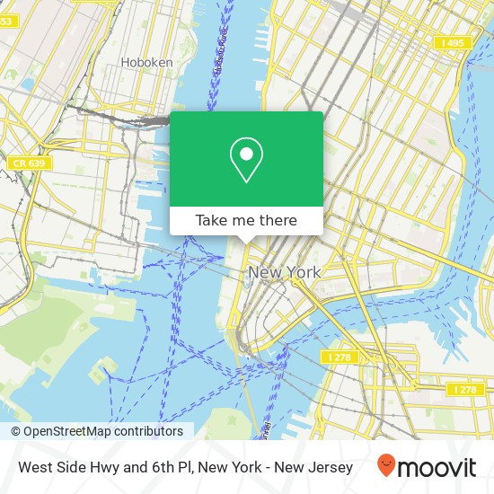 Mapa de West Side Hwy and 6th Pl