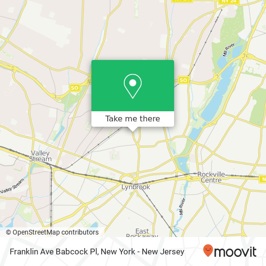 Franklin Ave Babcock Pl map