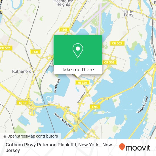 Mapa de Gotham Pkwy Paterson Plank Rd