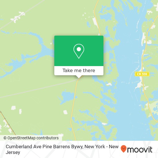 Cumberland Ave Pine Barrens Bywy map