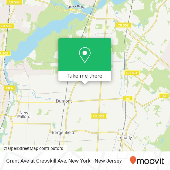 Grant Ave at Cresskill Ave map