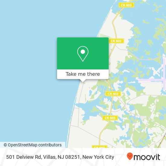 Mapa de 501 Delview Rd, Villas, NJ 08251