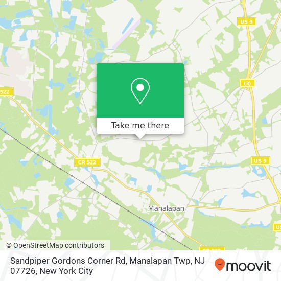 Sandpiper Gordons Corner Rd, Manalapan Twp, NJ 07726 map