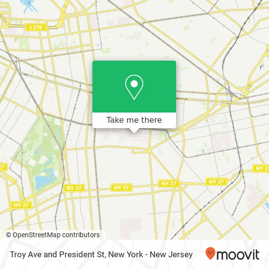 Troy Ave and President St map