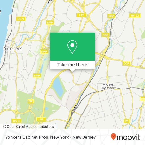 Yonkers Cabinet Pros map