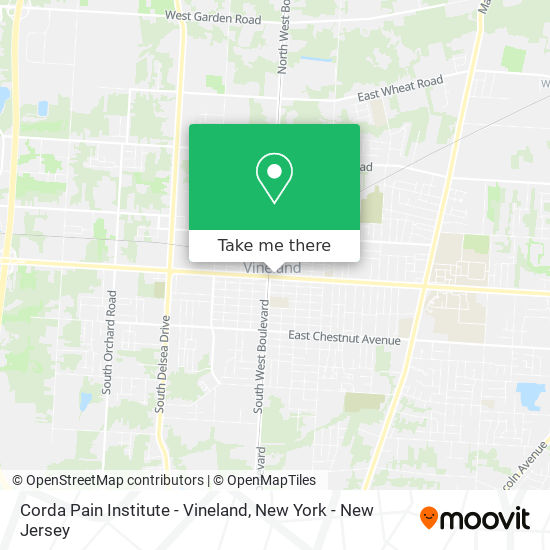 Mapa de Corda Pain Institute - Vineland