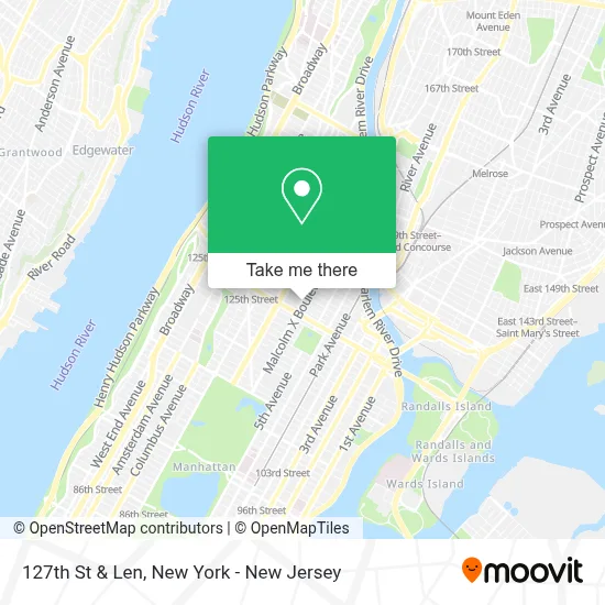 127th St & Len map