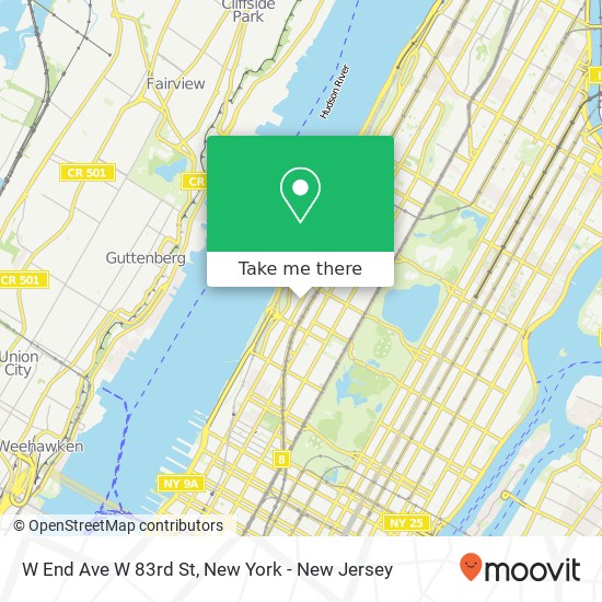 W End Ave W 83rd St map