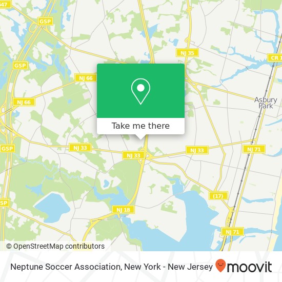 Neptune Soccer Association map