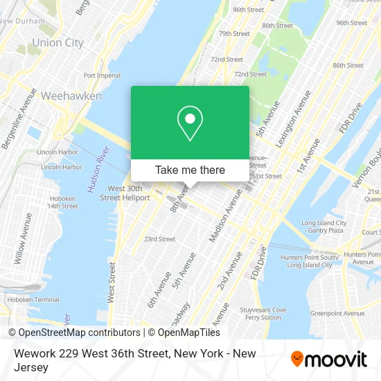 Wework 229 West 36th Street map