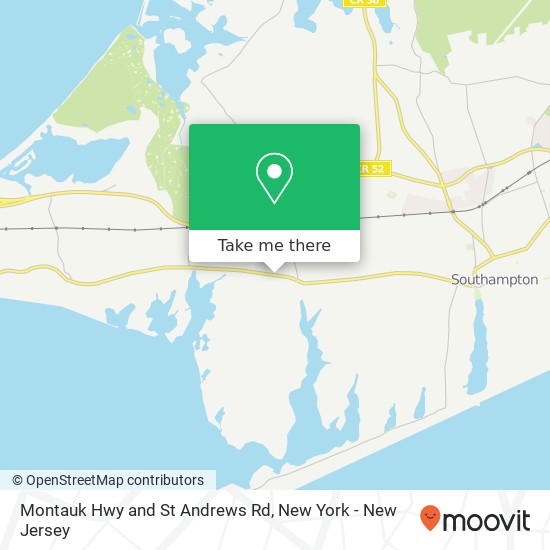 Montauk Hwy and St Andrews Rd map