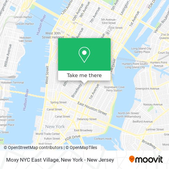 Mapa de Moxy NYC East Village