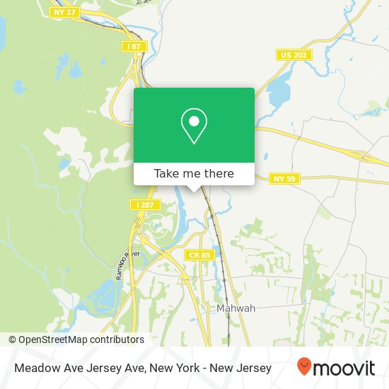 Mapa de Meadow Ave Jersey Ave