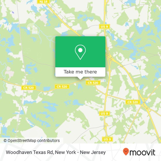 Woodhaven Texas Rd map