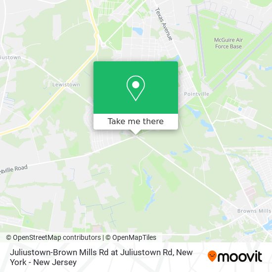 Juliustown-Brown Mills Rd at Juliustown Rd map