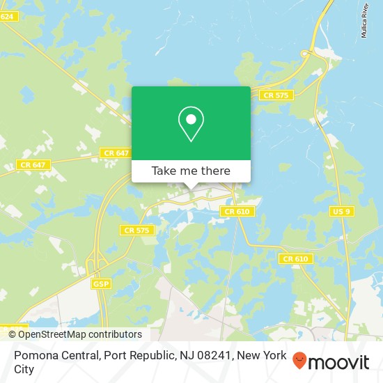 Mapa de Pomona Central, Port Republic, NJ 08241