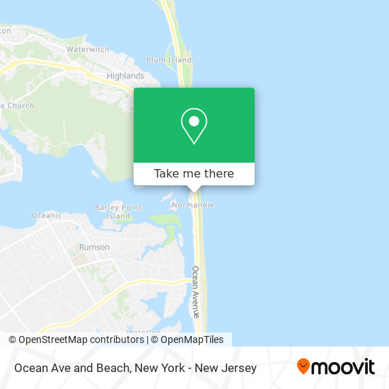 Ocean Ave and Beach map