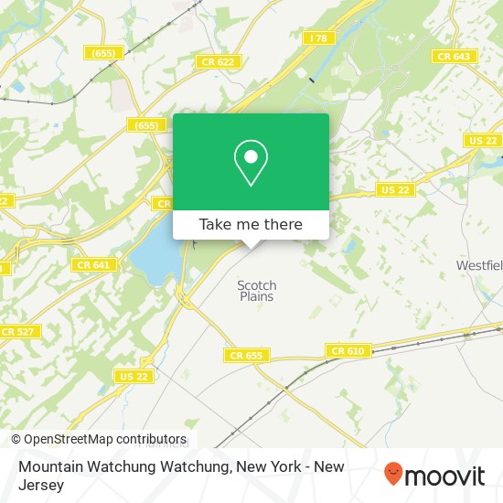 Mapa de Mountain Watchung Watchung
