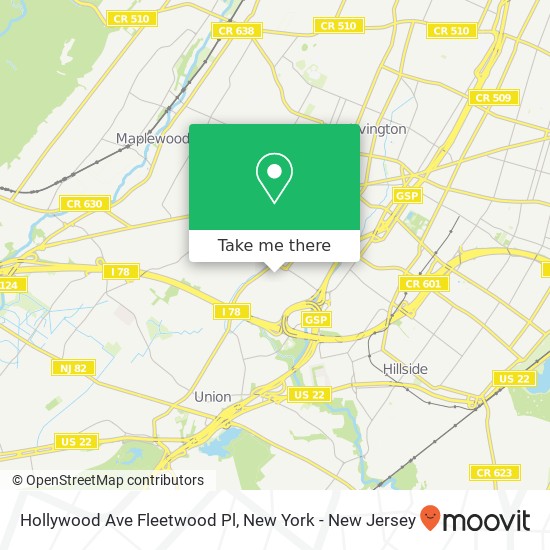 Mapa de Hollywood Ave Fleetwood Pl
