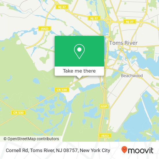 Cornell Rd, Toms River, NJ 08757 map