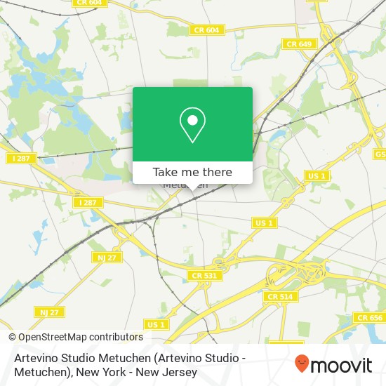 Mapa de Artevino Studio Metuchen