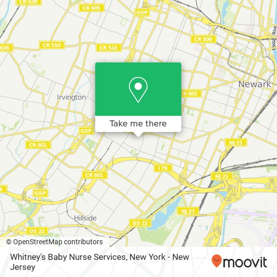 Whitney's Baby Nurse Services map