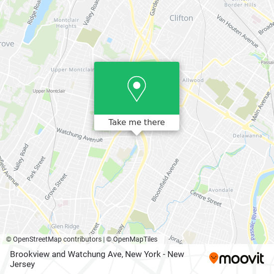 Brookview and Watchung Ave map