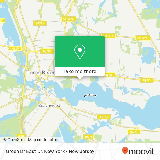 Mapa de Green Dr East Dr, Toms River, NJ 08753