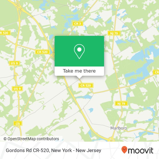 Mapa de Gordons Rd CR-520, Morganville, NJ 07751