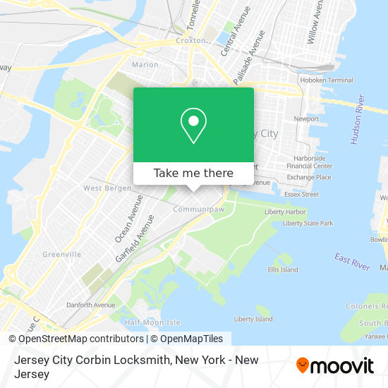 Mapa de Jersey City Corbin Locksmith