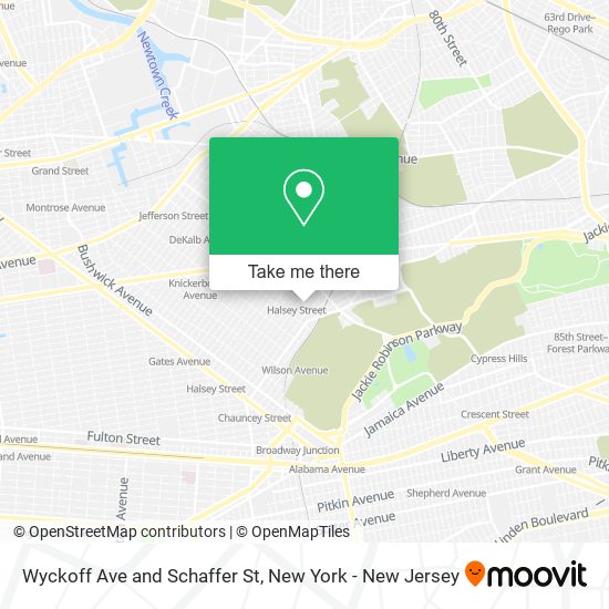 Wyckoff Ave and Schaffer St map