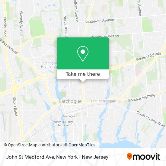 John St Medford Ave map