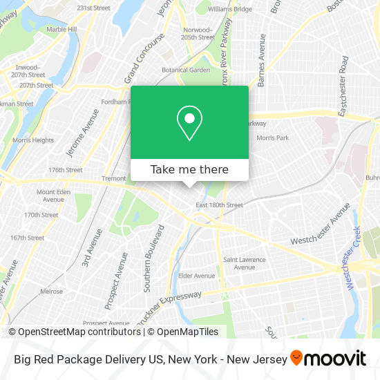 Big Red Package Delivery US map