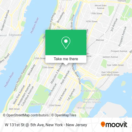 W 131st St @ 5th Ave map