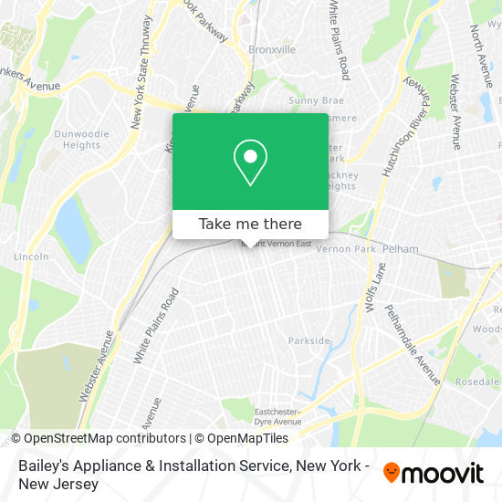 Bailey's Appliance & Installation Service map