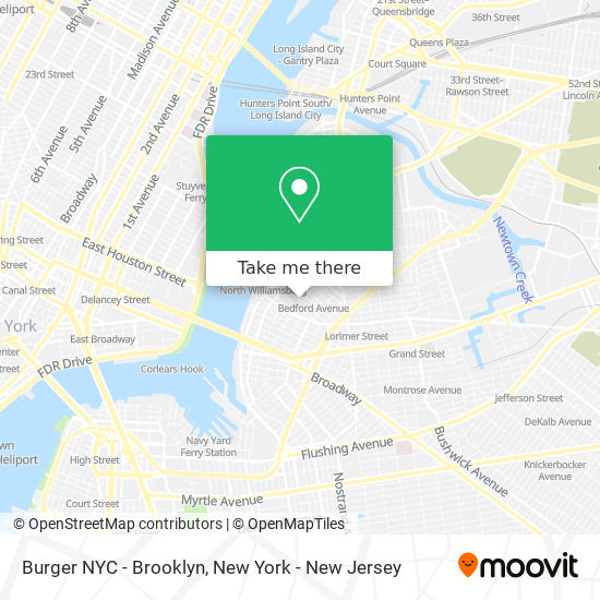 Mapa de Burger NYC - Brooklyn