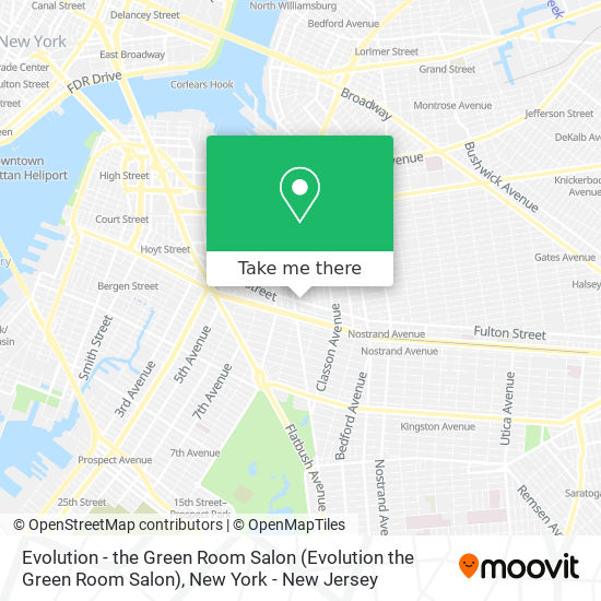 Evolution - the Green Room Salon map