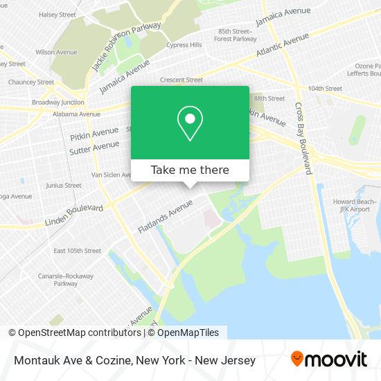 Montauk Ave & Cozine map