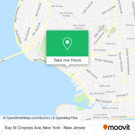 Bay St Cropsey Ave map