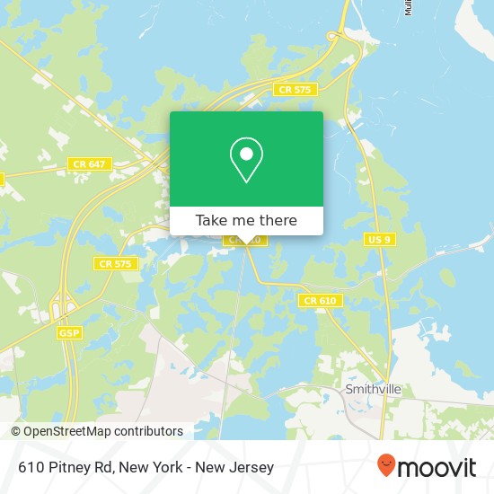 Mapa de 610 Pitney Rd, Port Republic, NJ 08241