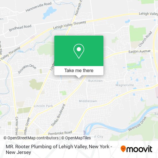 MR. Rooter Plumbing of Lehigh Valley map