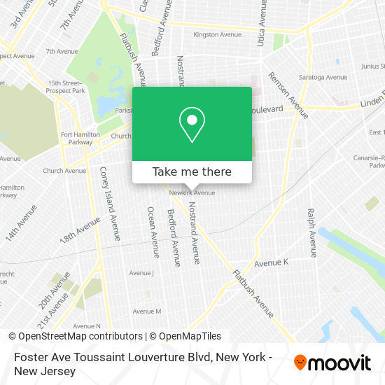 Foster Ave Toussaint Louverture Blvd map