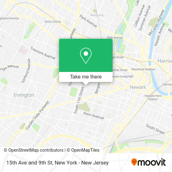 15th Ave and 9th St map