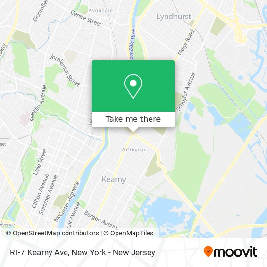 Mapa de RT-7 Kearny Ave