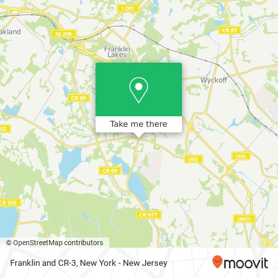Mapa de Franklin and CR-3, Franklin Lakes, NJ 07417
