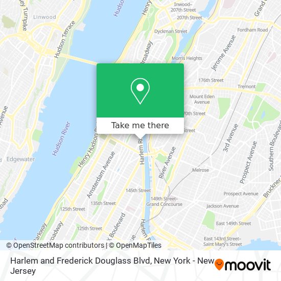 Harlem and Frederick Douglass Blvd map