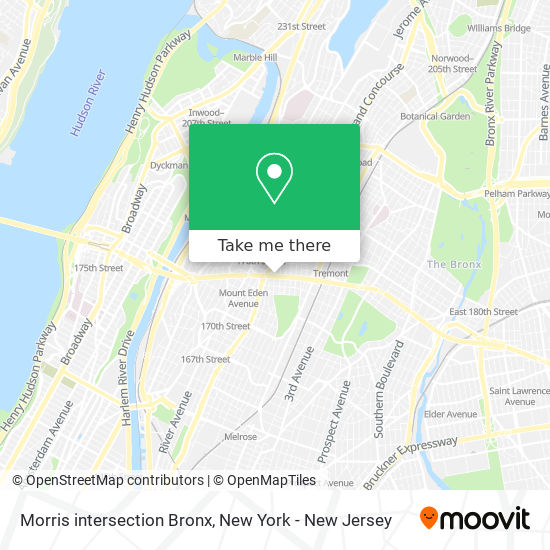 Morris intersection Bronx map