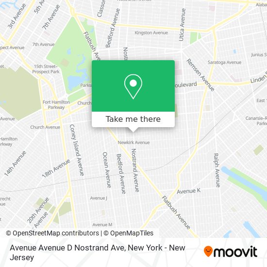 Mapa de Avenue Avenue D Nostrand Ave