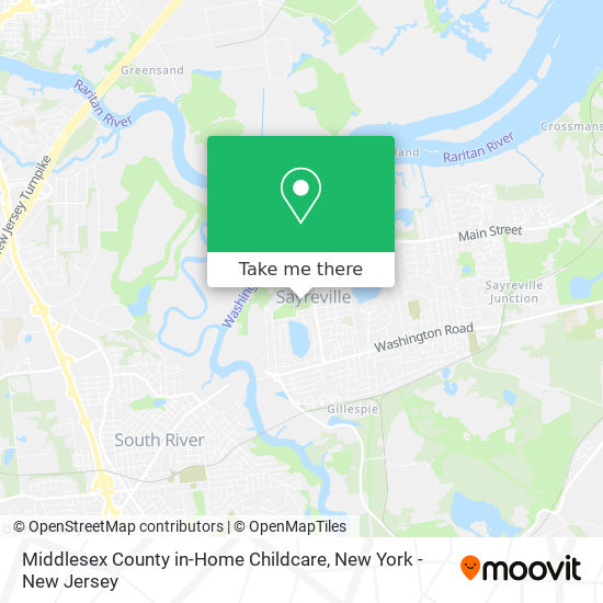 Middlesex County in-Home Childcare map