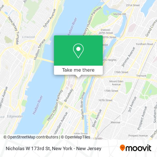 Nicholas W 173rd St map